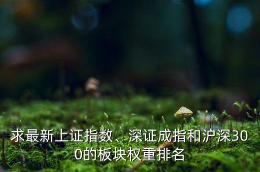 求最新上證指數(shù)、深證成指和滬深300的板塊權(quán)重排名