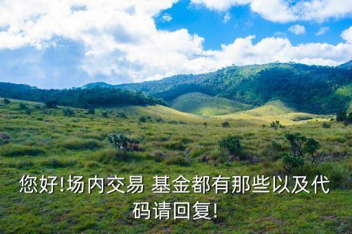 您好!場內(nèi)交易 基金都有那些以及代碼請(qǐng)回復(fù)!