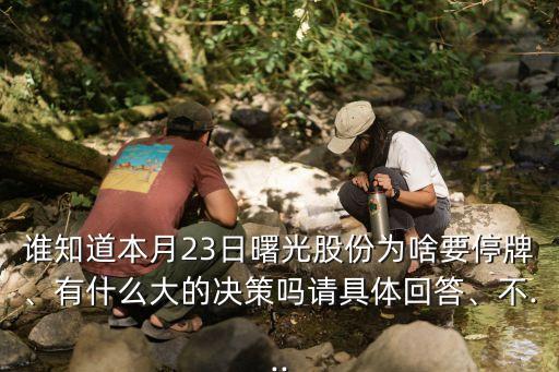 誰知道本月23日曙光股份為啥要停牌、有什么大的決策嗎請具體回答、不...