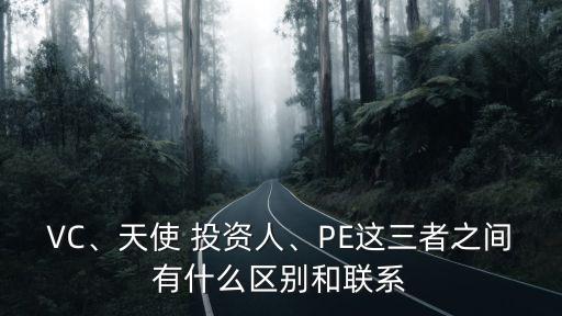 VC、天使 投資人、PE這三者之間有什么區(qū)別和聯(lián)系