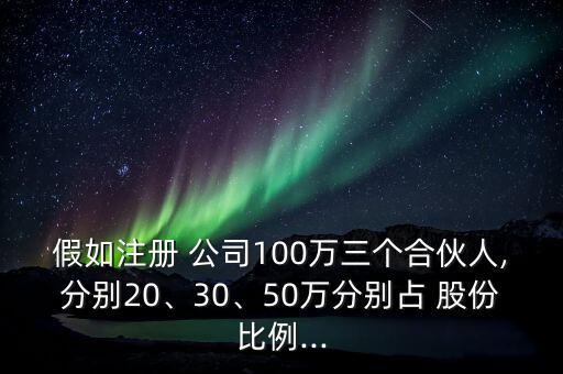 假如注冊 公司100萬三個(gè)合伙人,分別20、30、50萬分別占 股份比例...