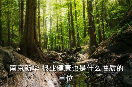  南京新華 報業(yè)健康也是什么性質的單位