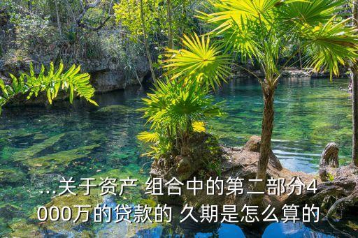 ...關(guān)于資產(chǎn) 組合中的第二部分4000萬(wàn)的貸款的 久期是怎么算的