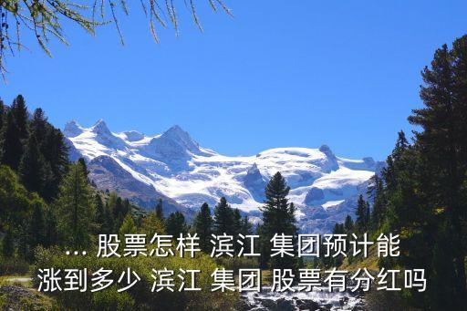 ... 股票怎樣 濱江 集團(tuán)預(yù)計能漲到多少 濱江 集團(tuán) 股票有分紅嗎