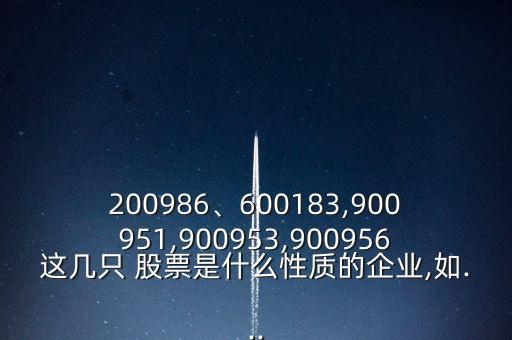 200986、600183,900951,900953,900956這幾只 股票是什么性質(zhì)的企業(yè),如...