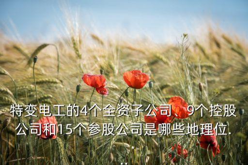 特變電工的4個全資子公司、9個控股公司和15個參股公司是哪些地理位...