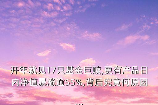 開年就見17只基金巨贖,更有產品日內凈值暴漲逾55%,背后究竟何原因...