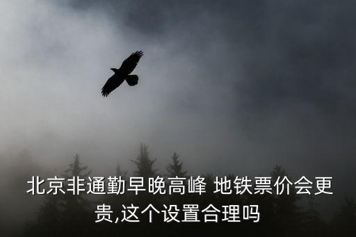  北京非通勤早晚高峰 地鐵票價會更貴,這個設置合理嗎