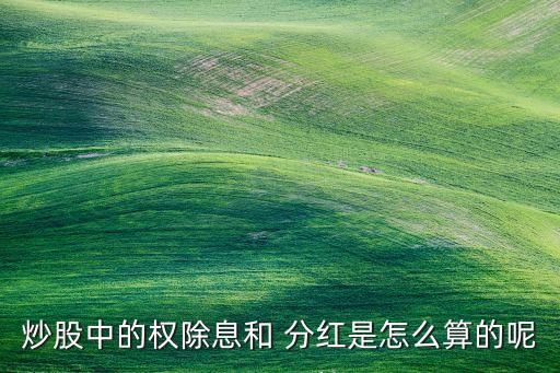 炒股中的權除息和 分紅是怎么算的呢