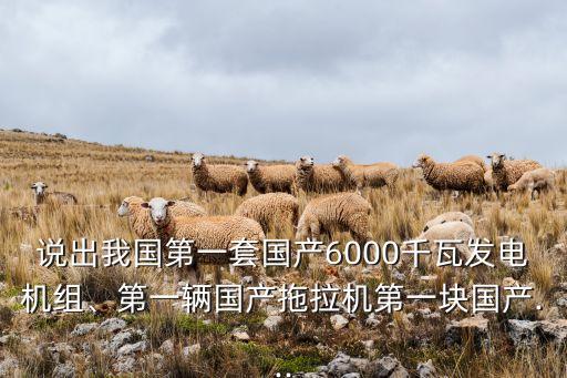說出我國第一套國產6000千瓦發(fā)電機組、第一輛國產拖拉機第一塊國產...