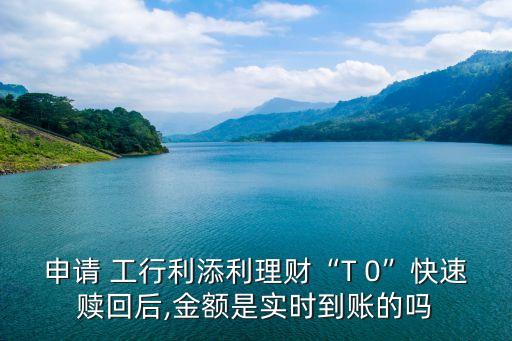 申請 工行利添利理財(cái)“T 0”快速贖回后,金額是實(shí)時到賬的嗎