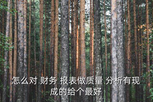 怎么對 財務 報表做質量 分析有現(xiàn)成的給個最好