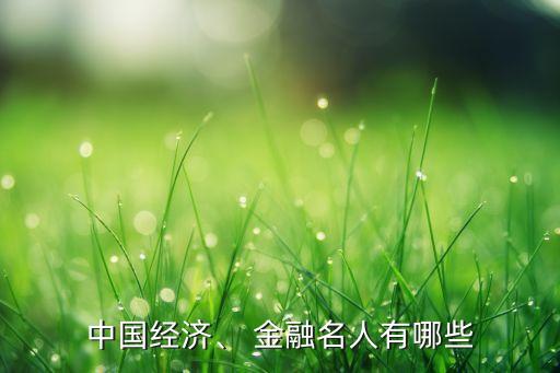 中國經(jīng)濟、 金融名人有哪些
