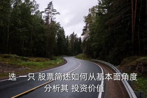選 一只 股票簡述如何從基本面角度 分析其 投資價(jià)值
