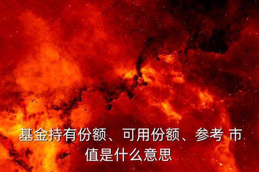  基金持有份額、可用份額、參考 市值是什么意思