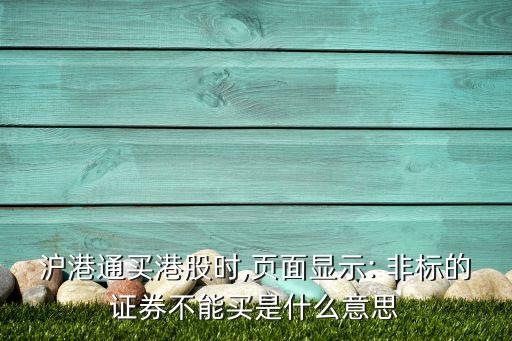 平原非標(biāo)股票,股票非標(biāo)問題怎么解決