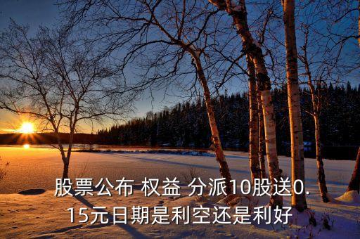  股票公布 權益 分派10股送0.15元日期是利空還是利好