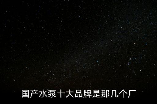 國(guó)產(chǎn)水泵十大品牌是那幾個(gè)廠