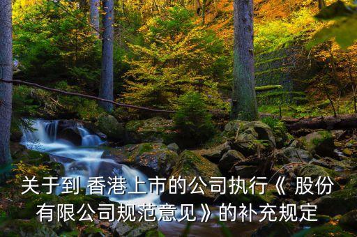 關于到 香港上市的公司執(zhí)行《 股份有限公司規(guī)范意見》的補充規(guī)定