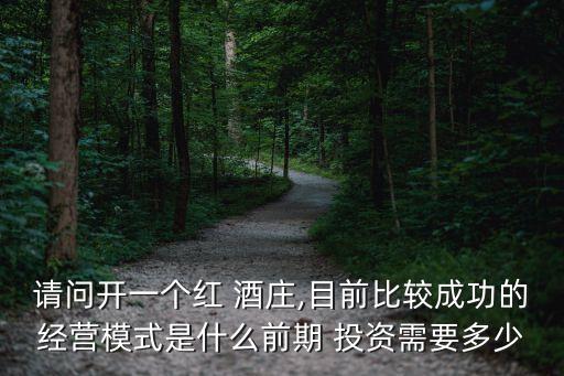 請問開一個紅 酒莊,目前比較成功的經營模式是什么前期 投資需要多少