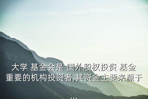 大學(xué) 基金會是 國外股權(quán)投資 基金重要的機(jī)構(gòu)投資者,其資金主要來源于...