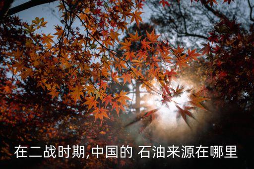 在二戰(zhàn)時(shí)期,中國(guó)的 石油來源在哪里
