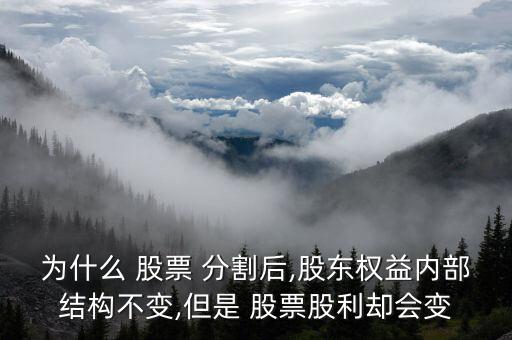為什么 股票 分割后,股東權益內部結構不變,但是 股票股利卻會變