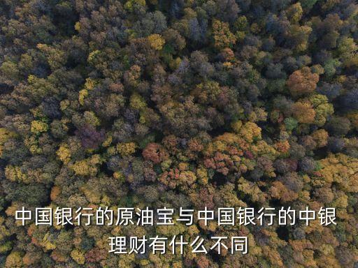 中國(guó)銀行的原油寶與中國(guó)銀行的中銀 理財(cái)有什么不同