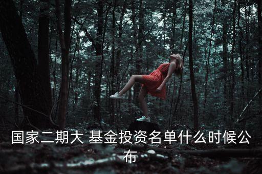 國家二期大 基金投資名單什么時(shí)候公布