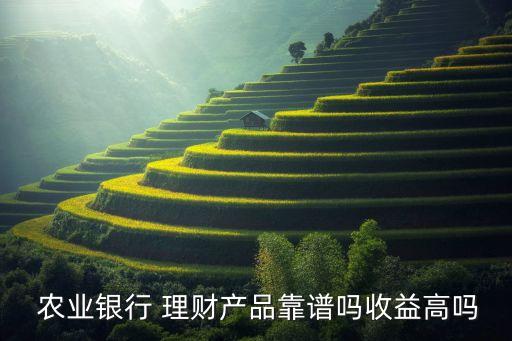  農(nóng)業(yè)銀行 理財產(chǎn)品靠譜嗎收益高嗎