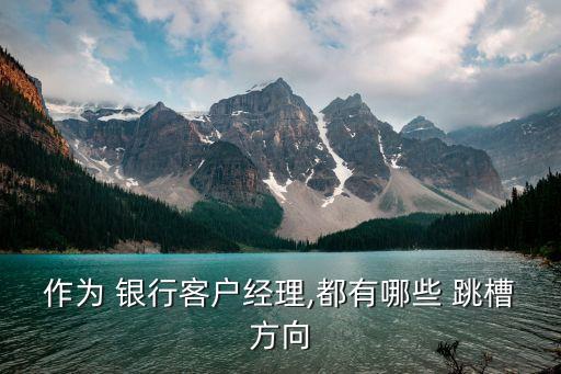 作為 銀行客戶(hù)經(jīng)理,都有哪些 跳槽方向