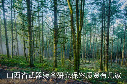  山西省武器裝備研究保密質資有幾家