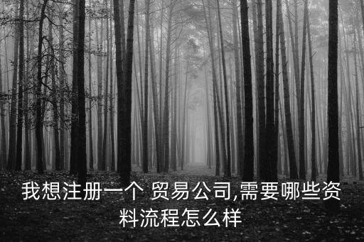 我想注冊一個(gè) 貿(mào)易公司,需要哪些資料流程怎么樣