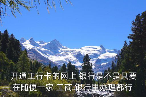  開(kāi)通工行卡的網(wǎng)上 銀行是不是只要在隨便一家 工商 銀行里辦理都行