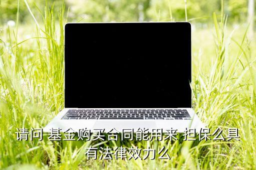 請問 基金購買合同能用來 擔保么具有法律效力么