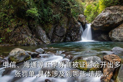 中信、海通等五家券商被證監(jiān)會(huì)開出多張罰單,具體涉及到哪些 違規(guī)...