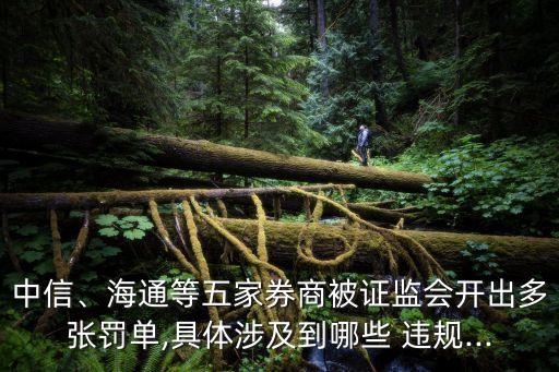 中信、海通等五家券商被證監(jiān)會(huì)開(kāi)出多張罰單,具體涉及到哪些 違規(guī)...