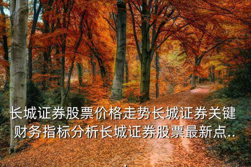 長城證券股票價格走勢長城證券關鍵 財務指標分析長城證券股票最新點...