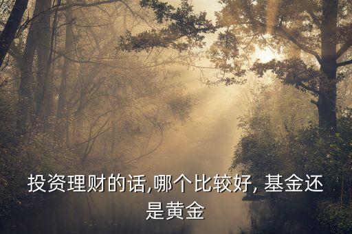 投資理財(cái)?shù)脑?huà),哪個(gè)比較好, 基金還是黃金