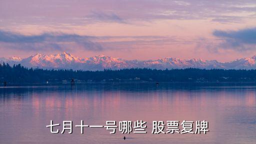 七月十一號哪些 股票復牌