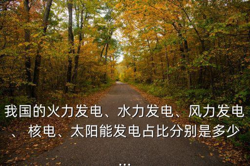 我國的火力發(fā)電、水力發(fā)電、風(fēng)力發(fā)電、 核電、太陽能發(fā)電占比分別是多少...
