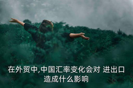 在外貿中,中國匯率變化會對 進出口造成什么影響