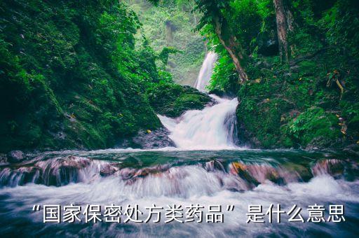 “國(guó)家保密處方類(lèi)藥品”是什么意思