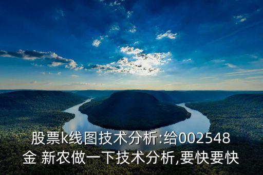 股票k線(xiàn)圖技術(shù)分析:給002548金 新農(nóng)做一下技術(shù)分析,要快要快