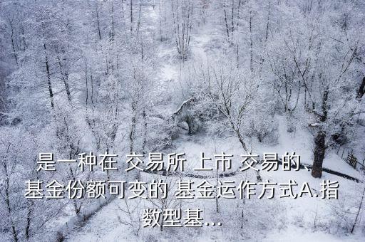 是一種在 交易所 上市 交易的、 基金份額可變的 基金運(yùn)作方式A.指數(shù)型基...