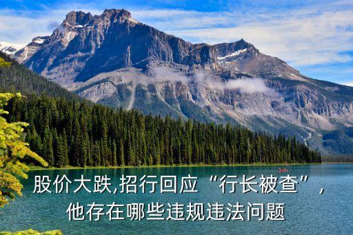  股價大跌,招行回應“行長被查”,他存在哪些違規(guī)違法問題
