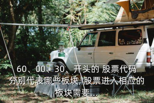 60、00、30、開頭的 股票代碼分別代表哪些板塊, 股票進(jìn)入相應(yīng)的板塊需要...