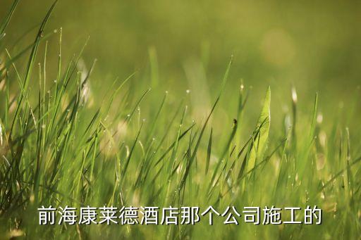 前?？等R德酒店那個(gè)公司施工的