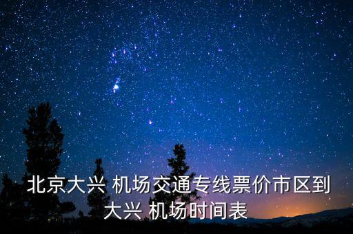  北京大興 機(jī)場交通專線票價(jià)市區(qū)到大興 機(jī)場時(shí)間表