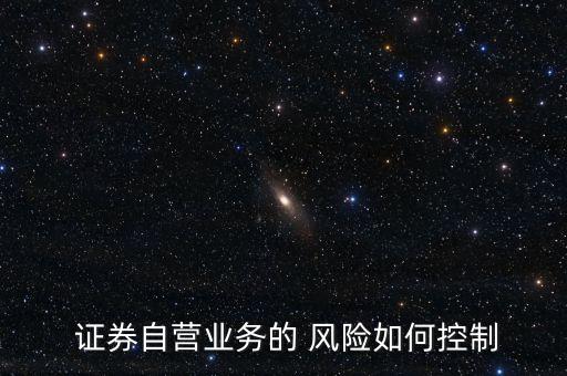  證券自營業(yè)務的 風險如何控制
